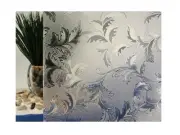 Clear Leaves Cut Glass Static Cling Window Film, 35" Wide x 15 ft
