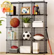 12 Cube DIY Metal Wire Storage Organizer Stackable Grid Shelf Closet Bookcase