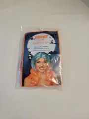 Halloween Sharp Contrasts Wig Long Teal & Orange OSFM Snug Fit BNIP!