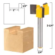 Spoilboard Surfacing Router Bit 1" Diameter 1/4" Shank 1/4" Shank Yonico 14902q