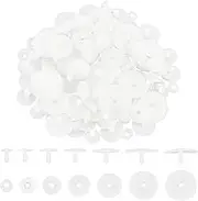 PH PandaHall 60 Sets White Safety Joints, 7 Size Plastic Animal Joints Body Joints with Washers Soft Making Limbs and Head Joints for DIY Crafts Stuffed Teddy Bear Making Accessories