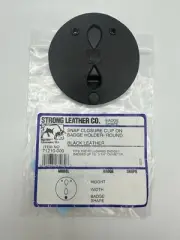 Strong Leather Co. Snap Closure Clip On Badge Holder Black Leather 3 1/4 Diamete