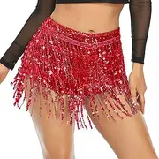 [Fenyong] Women's Sequins Tassel Skirts Shorts Rave Festival Bottoms