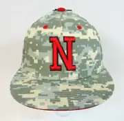 Adidas Nebraska Cornhuskers Digital Camo Fitted Hat Sz 7 1/8 NEW FU0358 RARE
