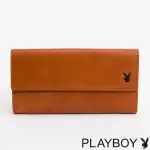 【PLAYBOY】翻蓋長夾 LEATHER系列(咖色)