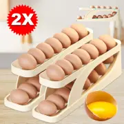 Automatic Scrolling Egg Holder Rack Storage Box Container Refrigerator Durable