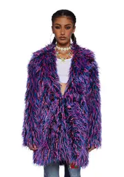 [Current Mood] Neon Vibes Faux Fur Coat
