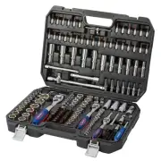 WORKPRO Socket Wrench Set, Garage Tool Set, 6.35&9.5&12.7mm (1/4"&3/8"&1/2") Soc