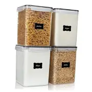 4 PCS Large Food Storage Containers 5.2L / 175oz, 4 Pieces BPA Free Plastic