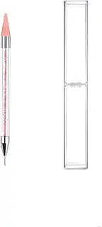 KRENI Nail Rhinestone Picker Silicone Tip Pencil Pick Up Applicator Dual Tips Tip Dotting Pen Beads Gems Crystals Studs Picker with Acrylic Handle Manicure Nail Art Tool