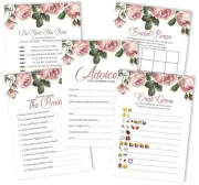 Inkdotpot Floral Theme Bachelorette Party Games Set Bundle Of 5-hWx