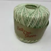 J&P Coats Vintage 21 Shades Of Green Knit-Cro-Sheen Cotton Thread 175 Yd