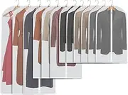 SNHTLS Hanging Garment Bags Lightweight Clear Full Zipper Suit Bags (Set of 12) PEVA Moth-Proof Breathable Dust Cover for Closet Clothes Storage -24"x40"/48"/55"