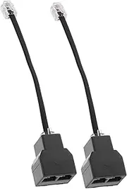 2Pcs Telephone Splitter Adapter PC Detachable Phone Line Connector for Landline Devices Cable Adapters for Telephones and Fax Machines