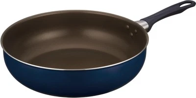 Thermos Durable Series Stir-Fry Pot 30Cm Navy For Gas Fire Only Kfi-030D _