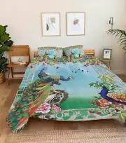 3D Peacock Rose A4361 Bed Pillowcases Quilt Duvet Cover Set Queen King Amy