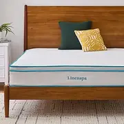 [Linenspa] 10 Inch Memory Foam and Spring Hybrid Mattress - Medium Feel - Bed in a Box - Quality Comfort and Adaptive Support - Breathable - Cooling - Perfect for a Guest Bedroom - Full Size
