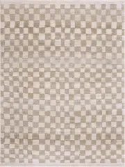 Size: 2'7" x 7'3" Runner - Benjy Cream & Gold Checkered Area Rug