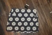 TopShop Navy Blue Polka Dot Daisy Mini Skirt Womens 8 NEW $80 (bin312)
