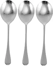 OFFSCH 3Pcs Stainless Steel Serving Spoons Buffet Utensils for Home Restaurant Events Ergonomic Handle for Comfortable Use for Serving Rice Soup Appetizers