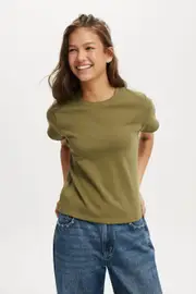 [Cotton On Women] Cotton On Women - 90S Baby Tee - Cactus green XS CACTUS GREEN