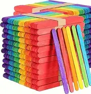 1000 Pieces Coloured Wooden Craft Sticks Paddle Pop Sticks Ice Cream, 11.4cm*1cm