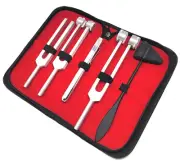 5 Pcs Tactical Diagnostic Kit, Tuning Forks, Taylor Hammer, Penlight in a Case