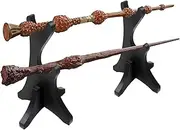 Riomh Two Tiers Wand Display Stand, Magic Wand Wood Holder for Wizard Wand Collection and Decoration (Don't include Wand)