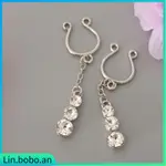 4PCS CRYSTAL TASSEL NON PIERCED CLIP ON FAKE NIPPLE RING BOD