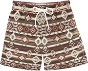 [RPLIFE] Kids Swim Trunks, Anti-Chafe Swim Trunks Boys 2 T, Stripes Geometric Tribal