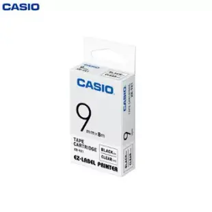 CASIO標籤機色帶9mm透明底黑字