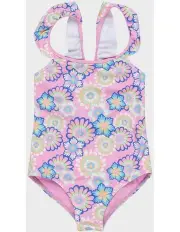 [Roxy] Flower Party One Piece Swimsuit (2-7 Years) in Pink