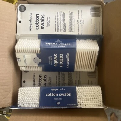 12x Q Tips Original Cotton Swabs 500 count Amazon Basics Cotton Swabs 6000ct