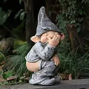 1pc Garden Gnome Outdoor Statue, Naughty Knome Figurine Lawn Ornament Dwarf Sculpture Patio Yard Decor Landscape Porch Decoration Outside Gifts