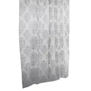 Enzo Barelli PEVA SILVER METALLIC PRINT SHOWER CURTAIN 180x180cm +White Rings