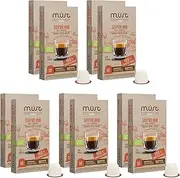 MUST Nespresso Compatible Coffee Capsules Supremo Blend X100 (10 packs X 10 Pods) 100% Compostable, Made in Italy