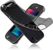 T Tersely Protective Case for Nintendo Switch 2 2025, Soft TPU Cover Full-Body Protection Shock-Absorption Anti-Scratch, Ergonomic Grip Design - Transparent Black