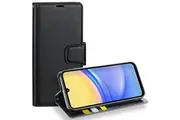 For Samsung Galaxy A25 5G Case, Hanman Wallet Leather Flip Magnetic Stand Case Cover (Black)