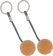[Abaodam] Buoyant Cork Keychain Ball Lightweight Decorative Floating Keyrings for Boating Kayaking Fishing Surfing and Water Sports Versatile Keychain for Beach and Pool Activities