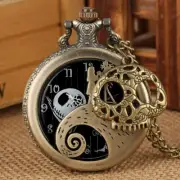 Steampunk Retro Men Women Quartz Analog Pocket Watch Necklace Chain Xmas Gift