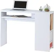 Crosio Desk, Width 39.4 inches (100 cm), Depth 11.4 inches (29 cm), Study Desk, Compact, Thin, White