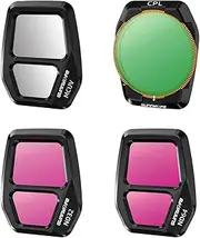 Drone Filter for Air 3S, Adjustable Metal CPL ND64 Polarizer Scrim ND16/PL Accessories (Mix & Match 4-Piece Set)