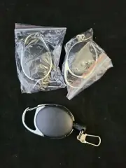 Retractable Badge 3pc Key Chain Holder Reel Cord Carabiner Tactical Pull ID Card