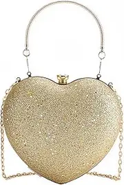[pfoosnd] Sparkly Clutch Purses for Women Formal Clutch, Heart Shape Evening Bag, Purse Handbag for Wedding Cocktail Party