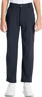 [DEVOROPA] Youth Boys Golf Pants Stretch Flat Front Dress Athletic Casual Pants School Uniform Chino Twill Pants Pockets