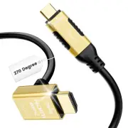 USB C to HDMI Cable 8FT, 270 Degree HDMI Plug, High-Speed USB 3.1 Type-C to H...