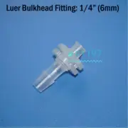 New 1/4" inch 6mm Luer Lock Female Bulkhead Fitting Connector Hose Barb Adapter