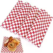zsccxq 200 Pcs Wax Paper Sheets 7.1 x 7.1 Inch Deli Paper Sheets Grease Resistant Food Basket Liners Checkered Square Sandwich Paper Wraps for Burgers Bread Restaurant Barbecue Picnic