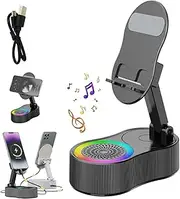 Multifunctional Wireless Charging Station with Bluetooth Speaker, Foldable Phone Stand, Power Bank & Ambient Light – Nice Desktop Accessory, Ideal Surprise for Men & Women