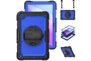 WASSUP Lenovo Tab M10 Plus (3rd Gen) 10.6 inch 2022 Case with Screen Protector Hand Strap Stand & Shoulder Strap-Blue&Black